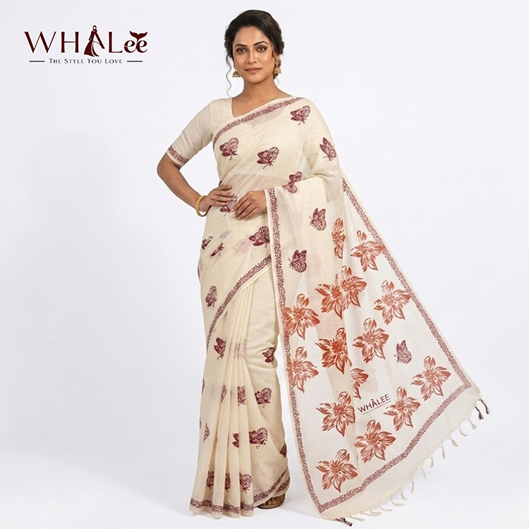 Off- WhiteFloral Sharee