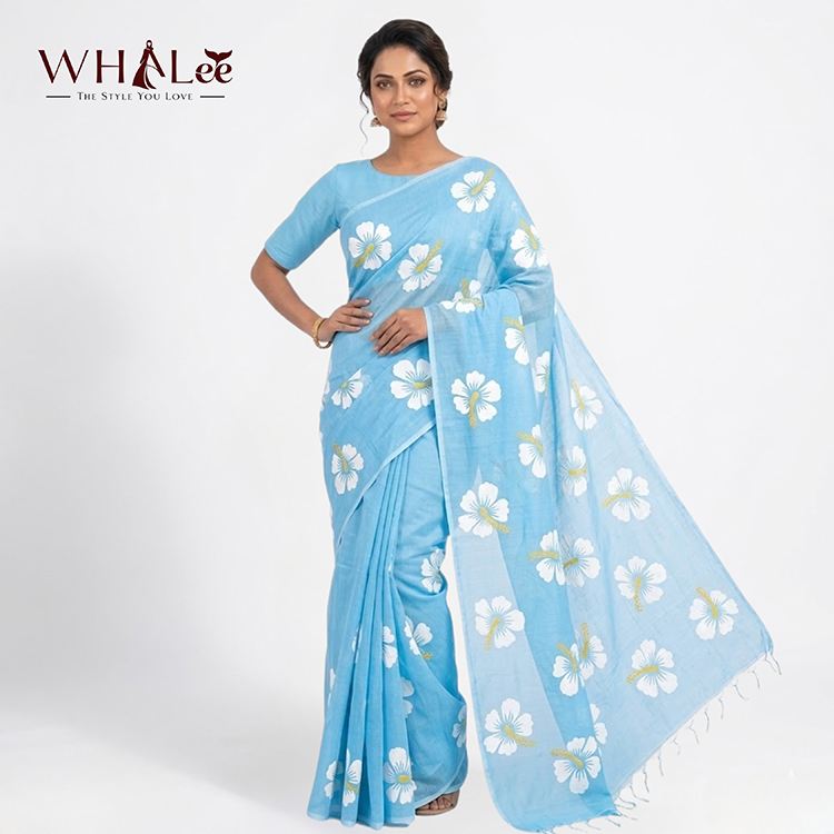 Sky Blue Floral Sharee