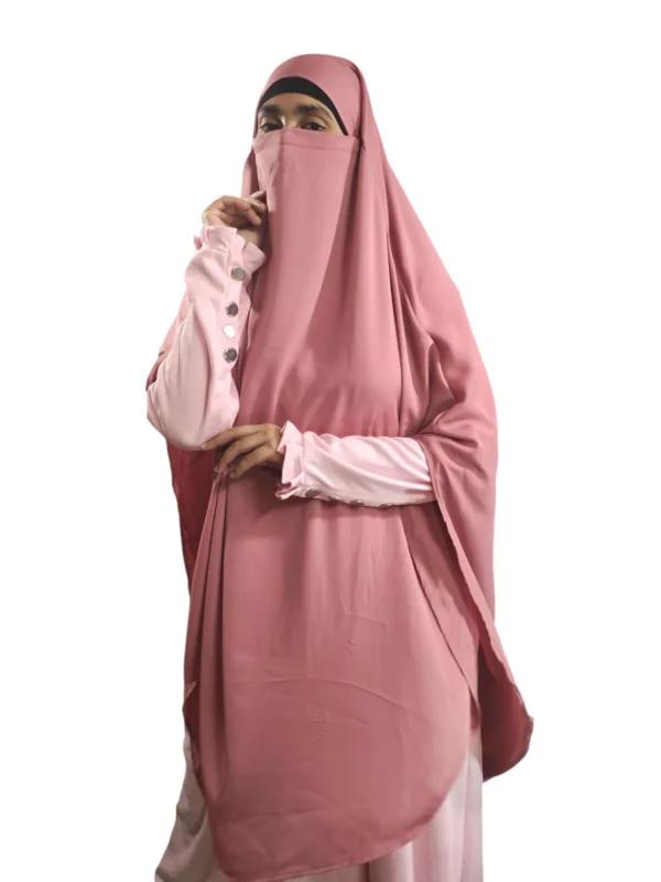 Peach Pink Khimar - Image 6