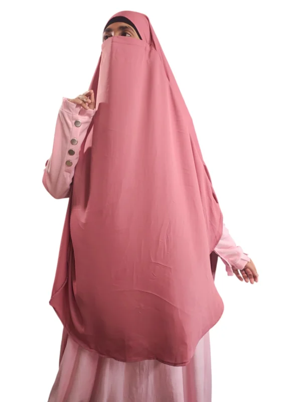 Peach Pink Khimar - Image 5