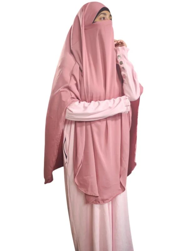 Peach Pink Khimar - Image 4
