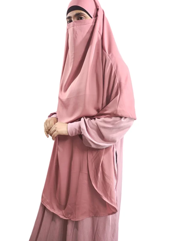 Peach Pink Khimar - Image 3