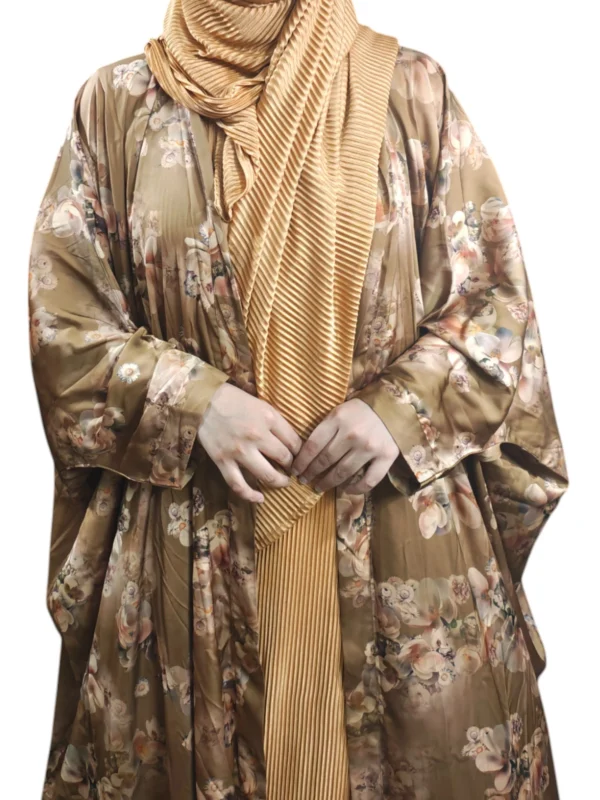 Floral Beige Burkha - Image 2